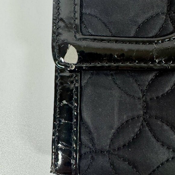 Vera Bradley Black Quilted Nylon Wallet with Patent Trim - Picture 3 of 9